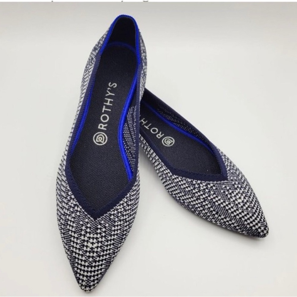Rothy’s The Point Navy Houndstooth• Retired Color•Size 7•PRICE FIRM•